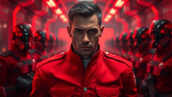 Scene from Edgar Wright's The Running Man adaptation, intense focus.