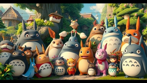 Iconic Studio Ghibli characters showcasing fantasy animation.