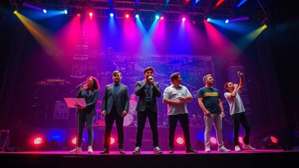 The Passing Zone juggling performance on stage, vibrant backdrop.