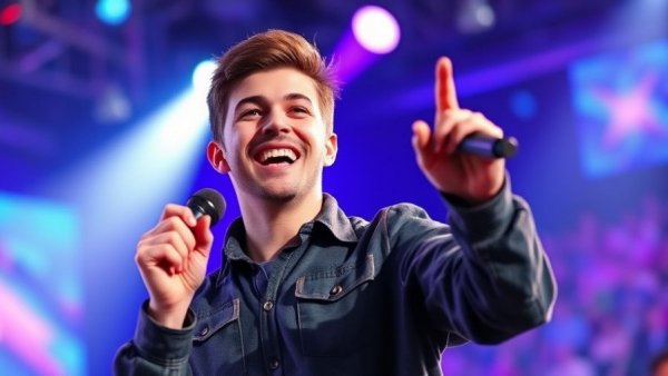 Ryan Beard America's Got Talent performer on stage.