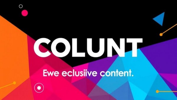 Billboard ad banner with vibrant geometric design and exclusive content text.