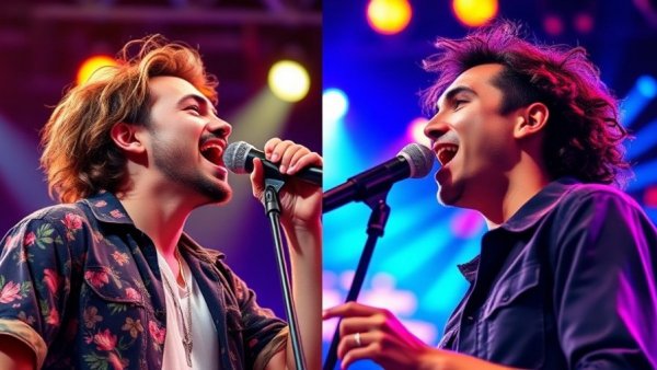 The Voice Knockouts performances showcasing two energetic singers on stage.