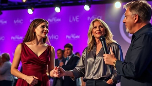 Dr. Heavenly Political Campaign event with lively interview scene.