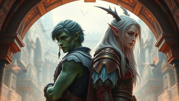 Fantasy characters in Wicked for Good movie review setting, magical background.