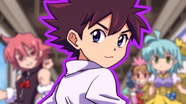 Gachiakuta's Rudo in anime style with purple outline