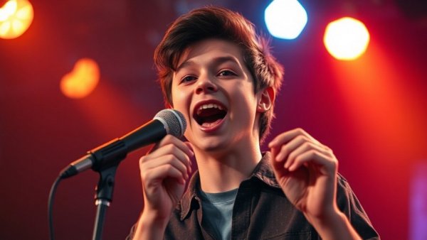 Young artist captivating audience, redefining power in entertainment.