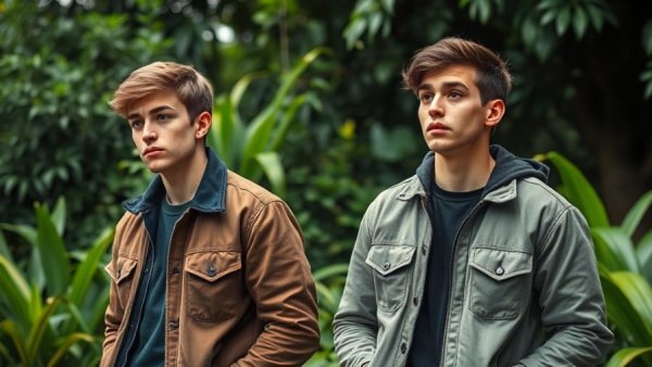 Thoughtful young men in an outdoor setting, suitable for Prime Video Shows to Binge.