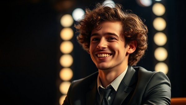 Magician Zach Mirz AGT 2025 smiling under stage lights.