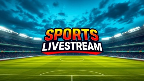 Dynamic TMZ Sports Live Stream logo with stadium backdrop.