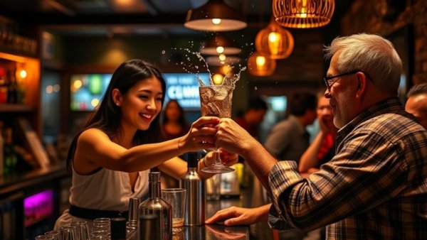 Ariana Medina Landman transformation in a lively bar scene.