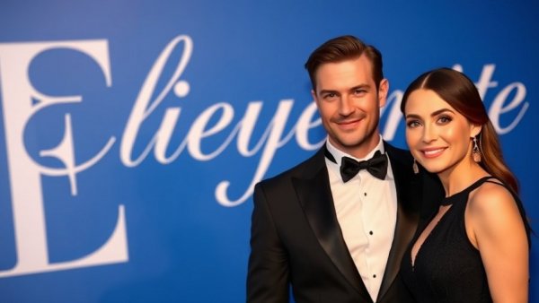 Tom Brady and partner elegantly posing at a formal event.