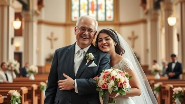 Heartwarming scene from Father of the Bride showing father and bride.