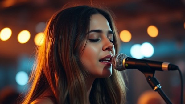 Jourdan Blue performing 'Creep' on stage with warm ambient lighting.