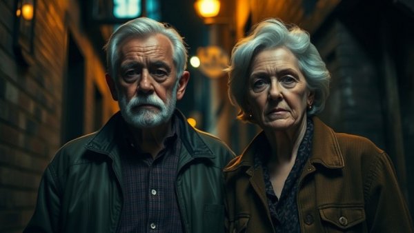 Concerned couple in dimly lit alley, Run Away Netflix review.