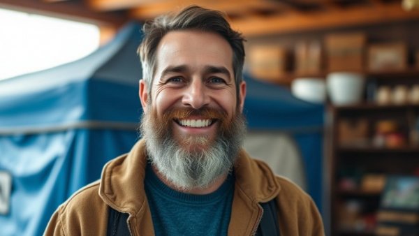 Bearded man in cap smiling indoors, Stranger Things Finale Deaths scene.