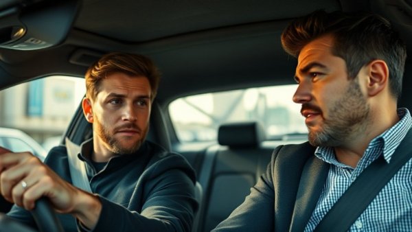 Intense discussion between men in a car related to Greenland 2 box office analysis.