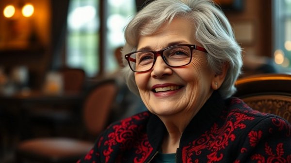 Donna Kelce smiling in warm indoor setting, The Traitors.