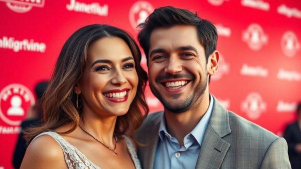 Jelly Roll and Bunnie XO smiling at red carpet event, love story.