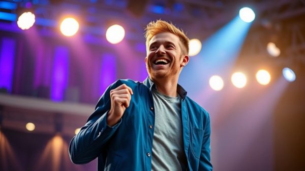 Jayson Arendt American Idol audition vibrant stage scene.