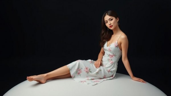 Rosé Grammy nominations: Elegant woman in white floral dress.