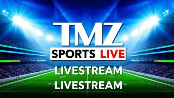 TMZ Sports Live stream vibrant promotion in stadium setting