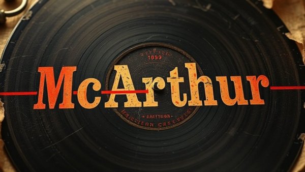 Vintage 'McArthur' album cover with heartbeat line, music collaboration.