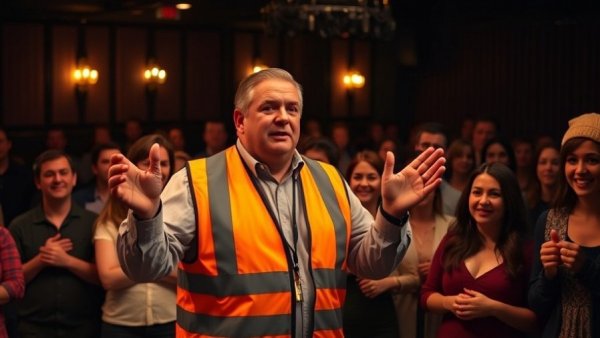 Humorous SNL Trump parody with expressive gestures.