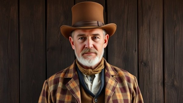 Stern figure in period clothing from Gangs of New York film.