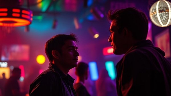 Nightclub scene highlighting Shia LaBeouf romance atmosphere.