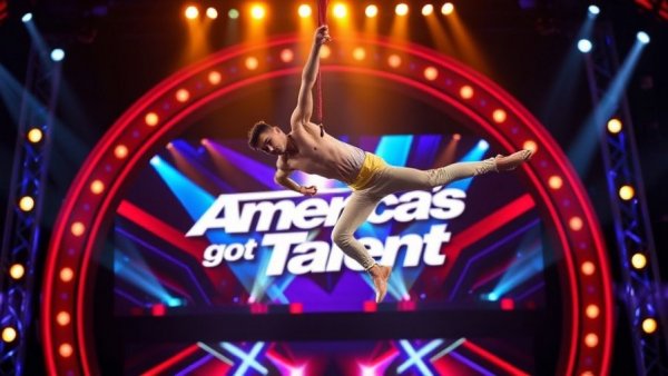 Aidan Bryant spins fast while flying high on AGT stage.