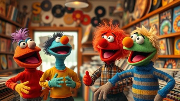 Tiny Desk Concerts for Kids with colorful puppet characters.