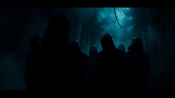 Abstract concept of paranoia with shadowy figures.