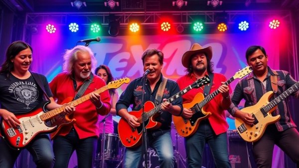 Energetic Tex-Mex rock and roll band performing on stage.