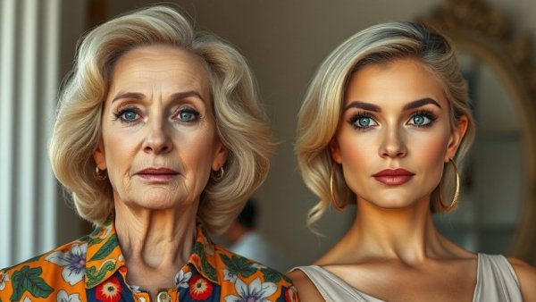Two blonde women side by side highlighting a casting controversy.