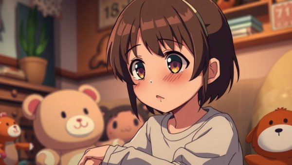 Prime Video anime exclusive scene with a tearful character in a cozy room.