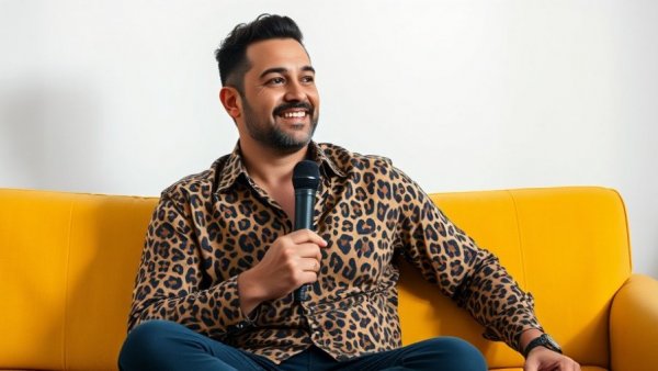 CT Tamburello seated holding microphone during interview.