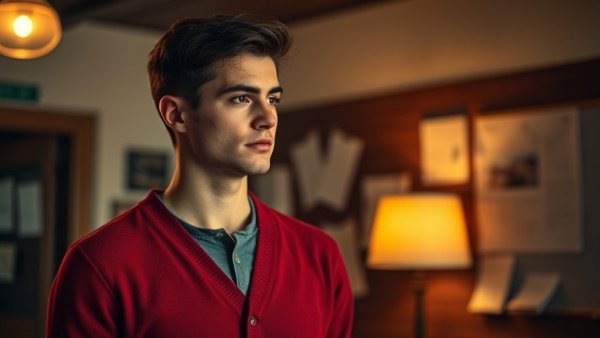 Michael Jackson biopic actor in a room with notes on the wall.