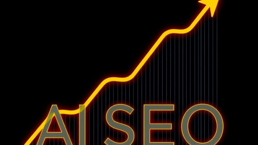 Upward trending graph with 'AI SEO' indicating growth in digital marketing.