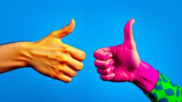 Pop art thumbs up and down reflecting bad brand experiences.