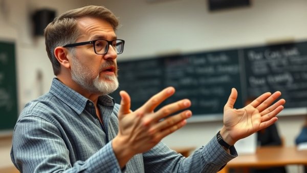 Educator explaining concepts in a classroom setting.