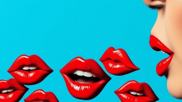Abstract representation of AI for relationship advice with red lips.