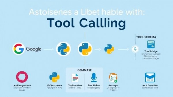 Infographic detailing Tool Calling with Gemma 4 and Python integration.