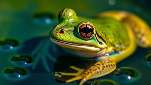 Vivid frog emerging in water droplets illustrating AI Use Impact on Human Cognition