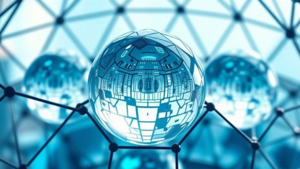 Futuristic geometric design to accelerate AI transformation.