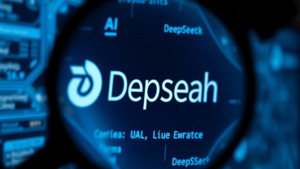 DeepSeek V4 model AI interface magnified on screen.
