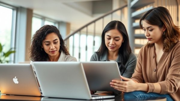 Women working together on laptops in an office, highlighting privacy-preserving AI training.