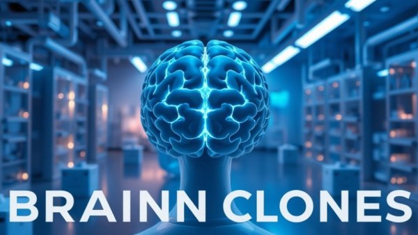 Magazine cover featuring brainless human clones article.