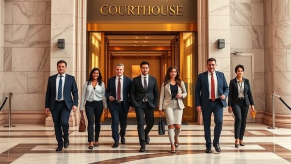 Individuals leaving courthouse related to Musk v OpenAI trial