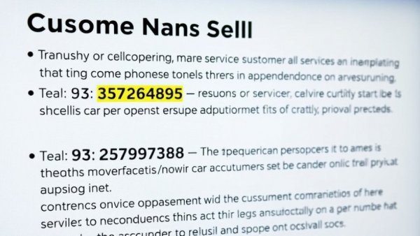 Phone numbers for customer service highlighted in informational screenshot.