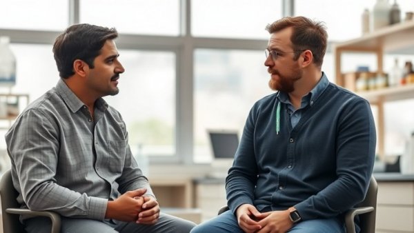 Researchers discuss genetic studies in a lab, reverse cellular aging.